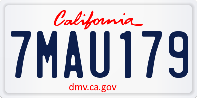 CA license plate 7MAU179