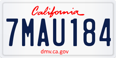 CA license plate 7MAU184