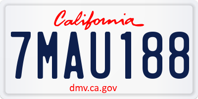 CA license plate 7MAU188