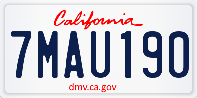 CA license plate 7MAU190