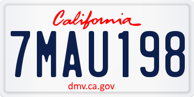 CA license plate 7MAU198