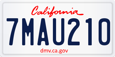 CA license plate 7MAU210