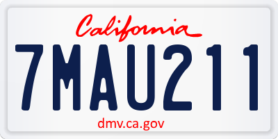 CA license plate 7MAU211