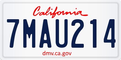 CA license plate 7MAU214