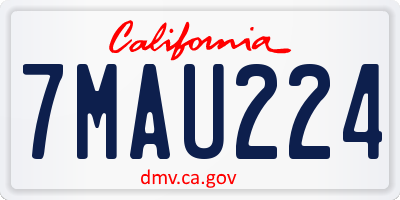 CA license plate 7MAU224