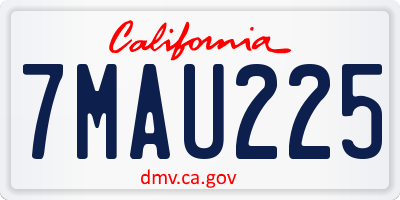 CA license plate 7MAU225