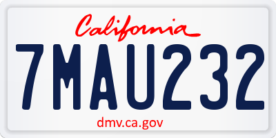 CA license plate 7MAU232