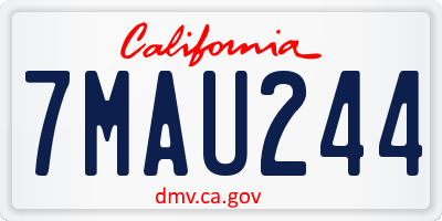 CA license plate 7MAU244