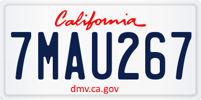 CA license plate 7MAU267