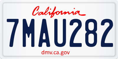 CA license plate 7MAU282