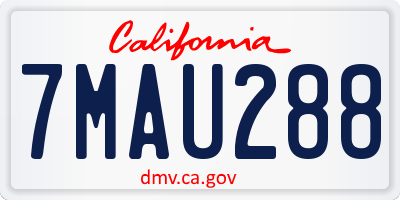 CA license plate 7MAU288