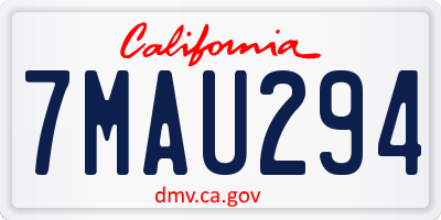 CA license plate 7MAU294