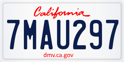 CA license plate 7MAU297