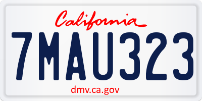 CA license plate 7MAU323