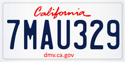CA license plate 7MAU329