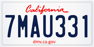 CA license plate 7MAU331