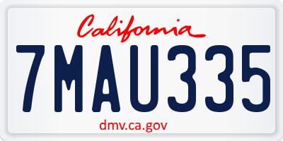 CA license plate 7MAU335