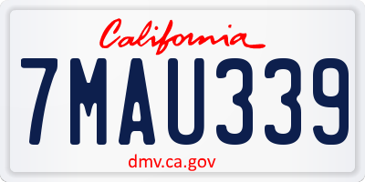 CA license plate 7MAU339