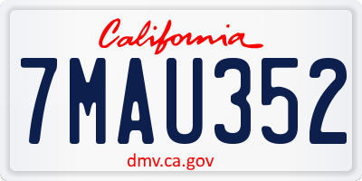 CA license plate 7MAU352