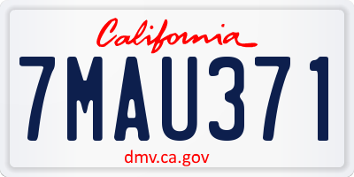 CA license plate 7MAU371