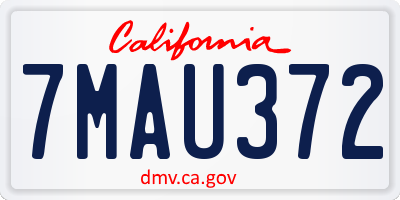 CA license plate 7MAU372