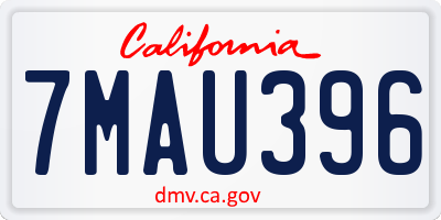 CA license plate 7MAU396