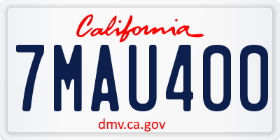 CA license plate 7MAU400