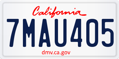 CA license plate 7MAU405