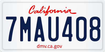CA license plate 7MAU408