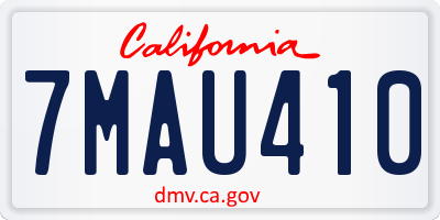 CA license plate 7MAU410