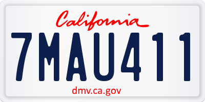 CA license plate 7MAU411