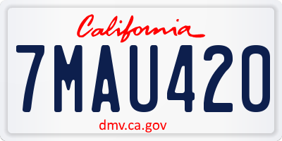 CA license plate 7MAU420