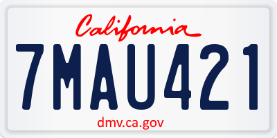 CA license plate 7MAU421