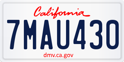 CA license plate 7MAU430