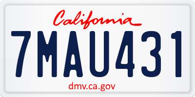CA license plate 7MAU431