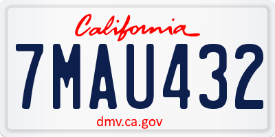 CA license plate 7MAU432