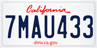 CA license plate 7MAU433