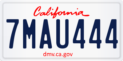 CA license plate 7MAU444