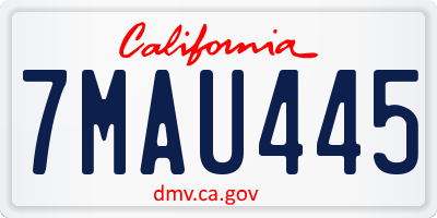 CA license plate 7MAU445