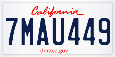 CA license plate 7MAU449