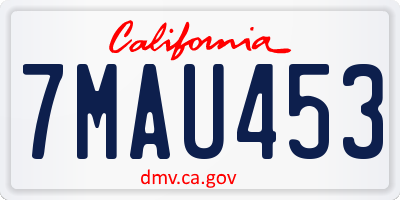 CA license plate 7MAU453