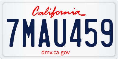 CA license plate 7MAU459
