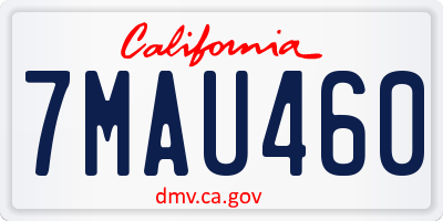 CA license plate 7MAU460
