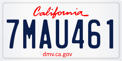 CA license plate 7MAU461