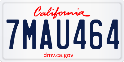 CA license plate 7MAU464
