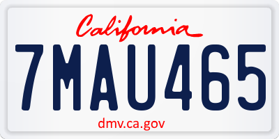 CA license plate 7MAU465