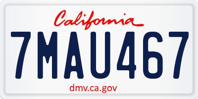 CA license plate 7MAU467