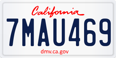 CA license plate 7MAU469