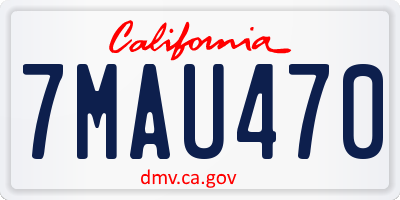 CA license plate 7MAU470