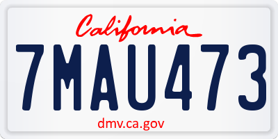 CA license plate 7MAU473